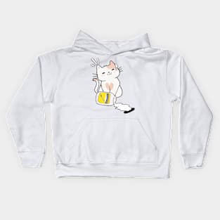 Cute persian cat spilled mayonnaise Kids Hoodie